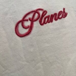 Cream Tee with Red Embroidered Logo & Lettering NEW